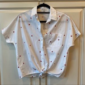 Madewell strawberry button up